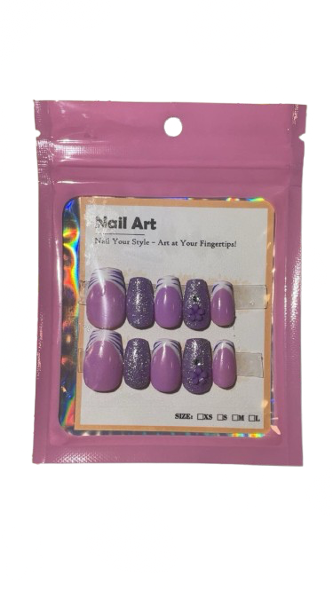 3D Floral & Sparkle Press-On Set